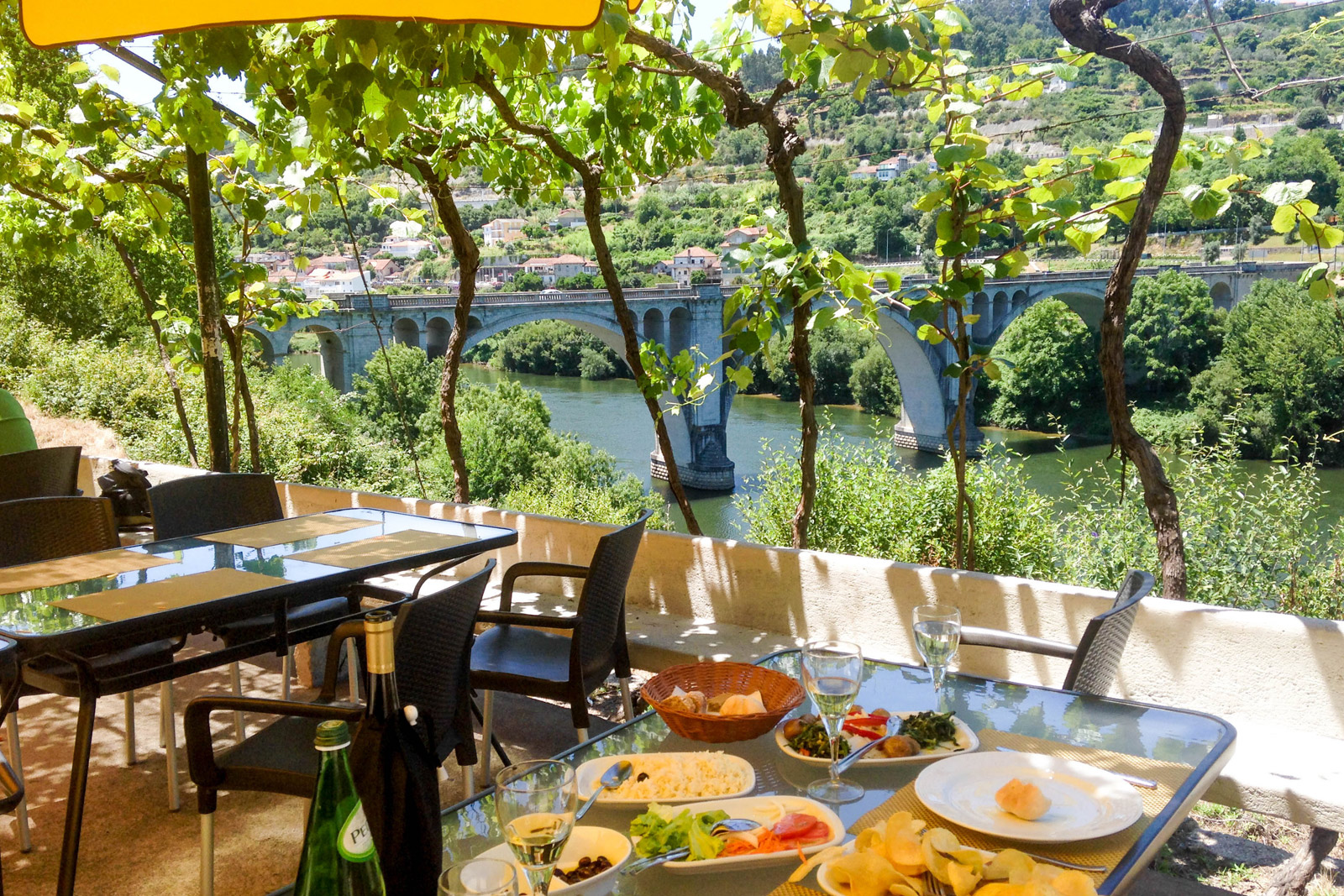 Lunch at a lovely outdoor restaurant we came upon while driving around the Douro River Valley