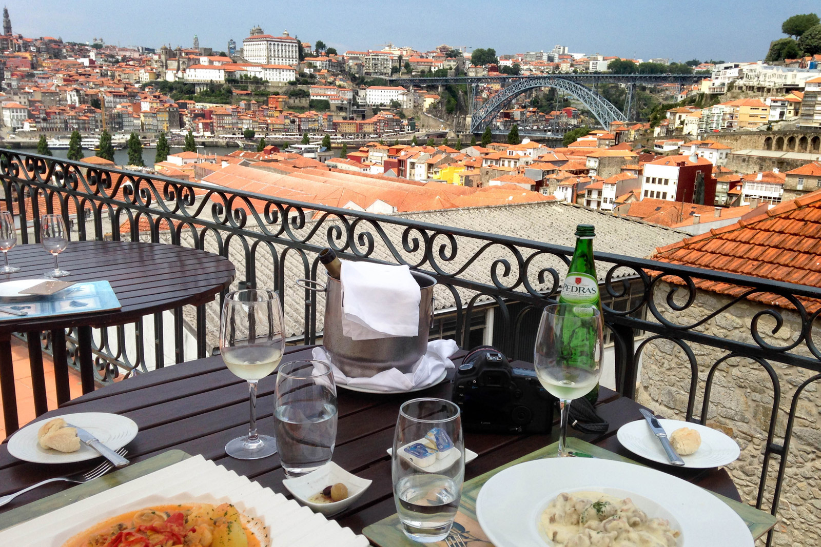 Lunch on a rooftop terrace overlooking Porto