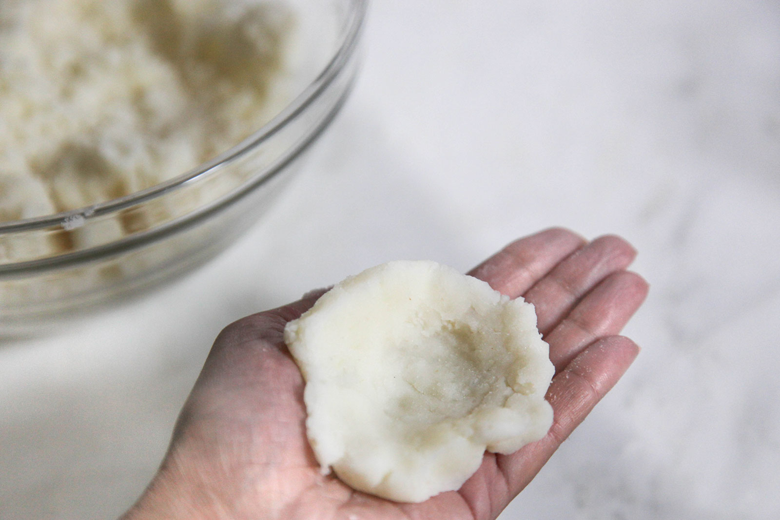 Shaping mashed potato for making Perfect Potato Croquettes (Bangladeshi Alu Chops)