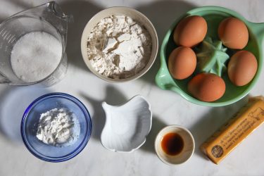 Ingredients for Strawberry Cake with Chantilly Cream