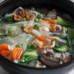 Nutritious Chicken & Vegetable Soup with Noodles in Bone Broth