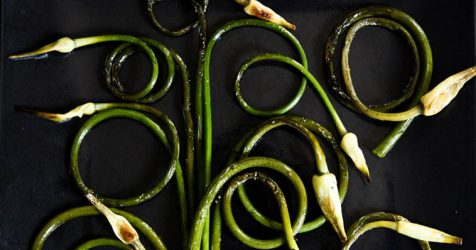 Garlic Scapes Sauteed with Olive Oil, Sea Salt & Freshly Ground Pepper