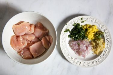 Chicken & ingredients ready for marinating