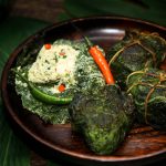 Paturi – Chicken Parcels wrapped in Lau Squash Leaves (or collard greens)