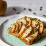 Pear Toast with Truffle Cream Cheese & Honey