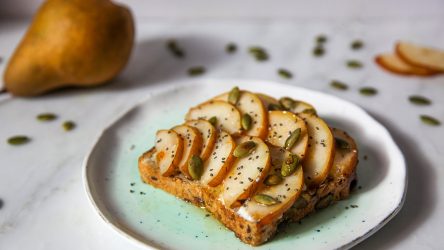 Pear Toast on a plate ready to serve