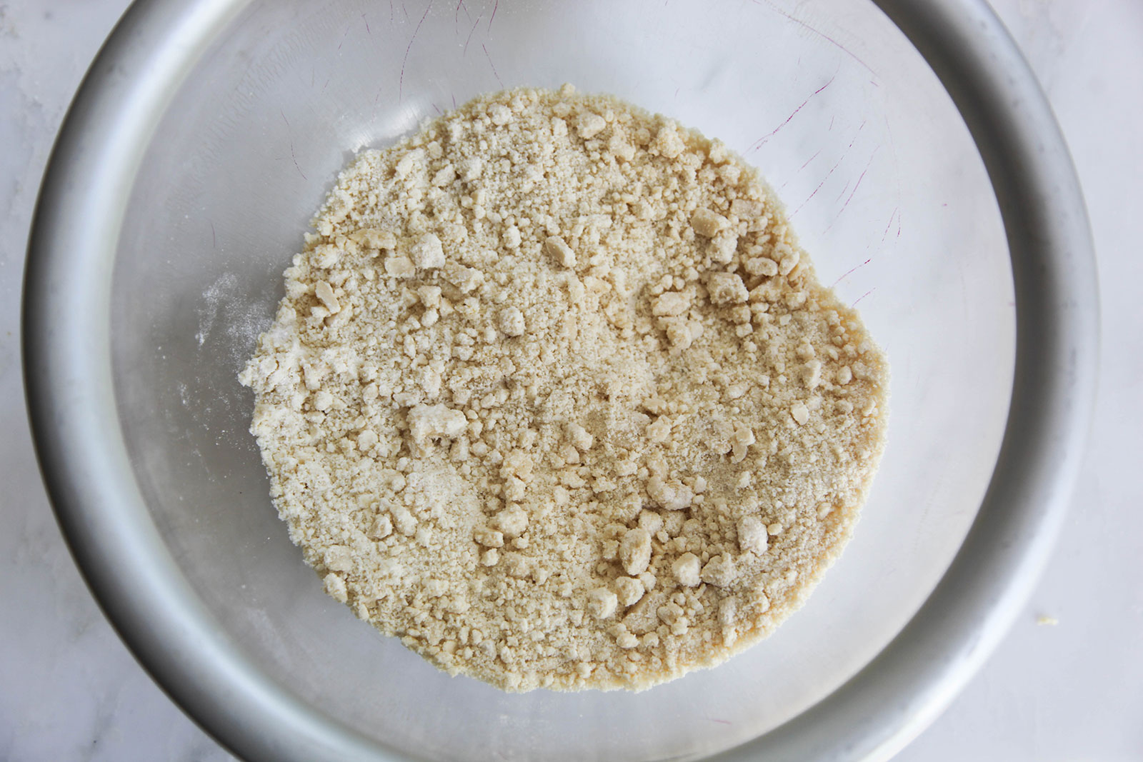 Flour after mixing with butter