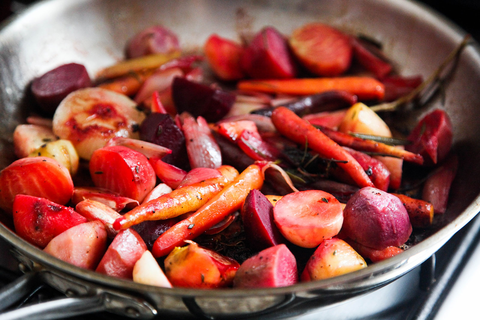 Roasted Root Vegetables with Herbs. Recipe on KitchenGatherings.com