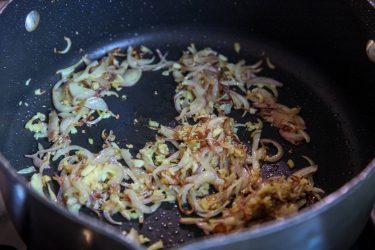 Sautéing shallots, garlic, ginger
