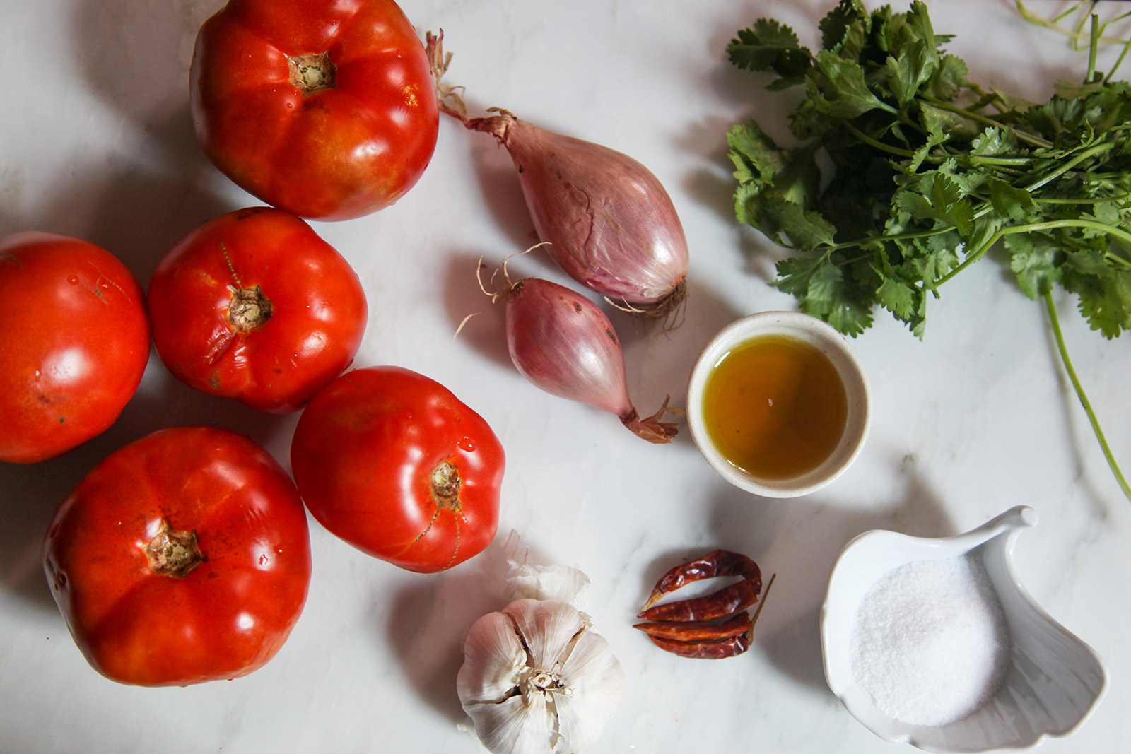 ingredients for tomato bhorta