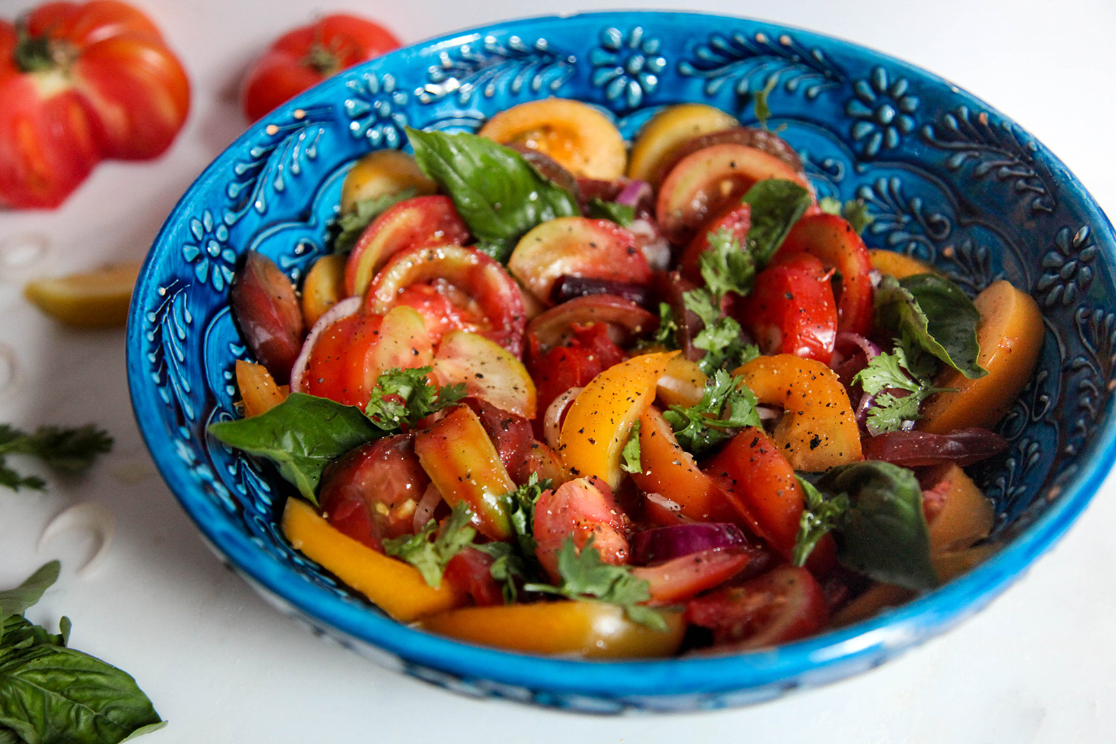 Simple Heirloom Tomato Salad, Portuguese-inspired